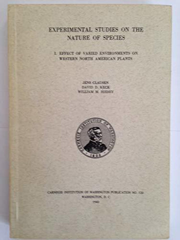 Experimental Studies on the Nature of Species. I. Effect of Varied Environments