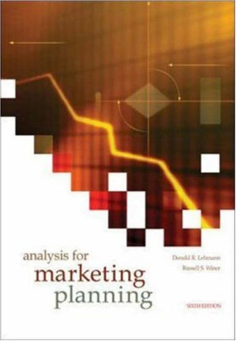 Analysis for Marketing Planning Lehmann, Donald and Winer, Russell