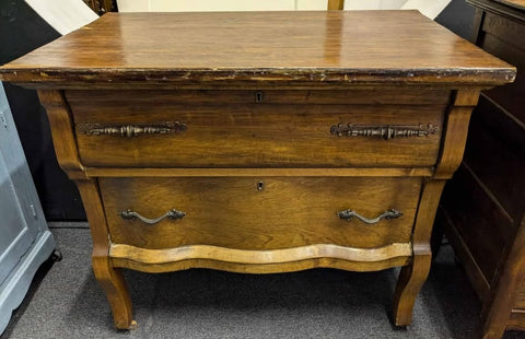 AS-IS 2 Drawer Dresser Antique Curved Front (Two Drawer)