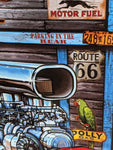 Hot Rod Blown Red Coupe Garage tin sign Open Road Brands Gas Pump reproduction Steve Mcdonald