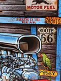 Hot Rod Blown Red Coupe Garage tin sign Open Road Brands Gas Pump reproduction Steve Mcdonald