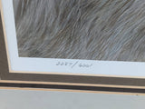 44X25 Tundra Summit Carl Brender White Arctic 3 Wolves Signed Numbered Print Framed Art