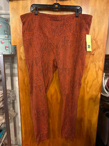 2X All in Motion Rust Snake Print Leggings