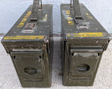 2 Metal Cartridge Ammo Box 7.62 MM Military Green 200 CTGS 7.62MM M13 M62-4 M80