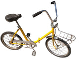 AS-IS Yellow Bumble Bee Friction Drive Folding Bike Bicycle Vintage Moped Motor Engine Pull Start