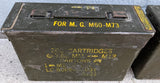 2 Metal Cartridge Ammo Box 7.62 MM Military Green 200 CTGS 7.62MM M13 M62-4 M80