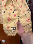 26/28 Butterfly Pattern V-Neck Top Y2K
