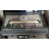 NOS 1950s Hot Rod Fountain Shop New Haven Family Drive-In Wall Clock Plastic Battery-Powered Retro 3D Scene