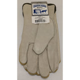 L 9" Treasure Gloves Large Flannel Lined Grain Cowhide Palm Winter Work Gloves