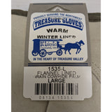 L 9" Treasure Gloves Large Flannel Lined Grain Cowhide Palm Winter Work Gloves