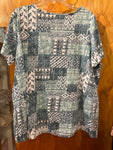 1X 22/24 Stylish Blue Patterned Top Woman Within