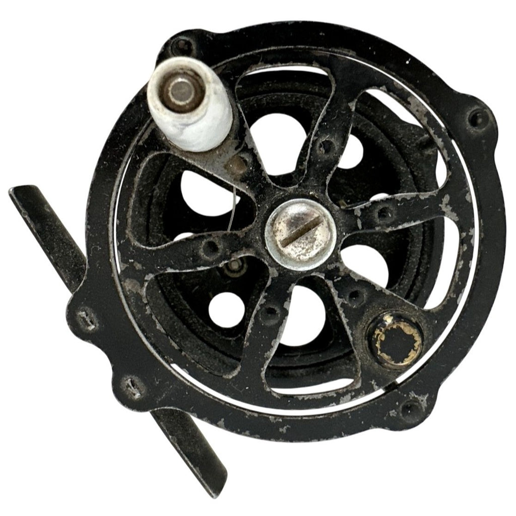 1920s USA Made Skeleton Fly Fishing Reel Black Metal White Handle VTG – Pocatello Market 1920s USA Made Skeleton Fly Fishing Reel Black Metal White Handle VTG – Pocatello Market