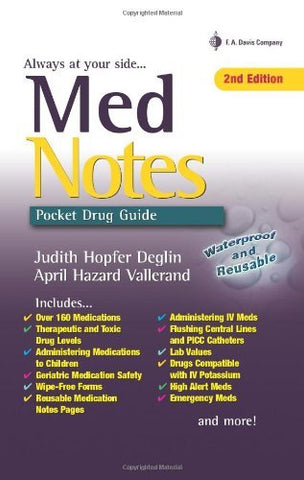 MedNotes: Pocket Drug Guide Deglin PharmD, Judith Hopfer and Vallerand PhD  RN