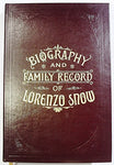 Biography and Family Record of Lorenzo Snow [Leather Bound] Eliza R. Snow Smith