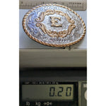 "E" Initial Kid Lady Montana Silversmiths Columbus Western Belt Buckle Silver Pl