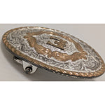 "E" Initial Kid Lady Montana Silversmiths Columbus Western Belt Buckle Silver Pl