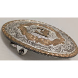 "E" Initial Kid Lady Montana Silversmiths Columbus Western Belt Buckle Silver Pl