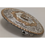 "E" Initial Kid Lady Montana Silversmiths Columbus Western Belt Buckle Silver Pl