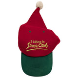 I Believe In Santa Claus Red Hat Green Bill Funny Festive Cap Adjustable Christmas One Size Fits All Adult