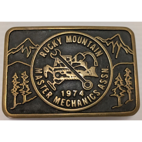 1974 Rocky Mountain Master Mechanics Assn Belt Buckle Anacortes Brass Works Ltd