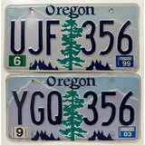 UJF 356 YGQ 356 Oregon License Plate Porsche Tree Mountains