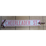 Pink 36 X 6 Cheerleader St Metal Steel Street Sign School Wall Art White Back