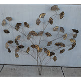 5'X4' MAKE OFFER 2006 Curtis Jere Signed Brass Metal Ginkgo Leaf Branch Wall Art Brutalist Sculpture Botanical MCM