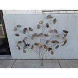 5'X4' MAKE OFFER 2006 Curtis Jere Signed Brass Metal Ginkgo Leaf Branch Wall Art Brutalist Sculpture Botanical MCM