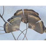 5'X4' MAKE OFFER 2006 Curtis Jere Signed Brass Metal Ginkgo Leaf Branch Wall Art Brutalist Sculpture Botanical MCM
