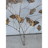 5'X4' MAKE OFFER 2006 Curtis Jere Signed Brass Metal Ginkgo Leaf Branch Wall Art Brutalist Sculpture Botanical MCM