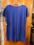 Faded Glory 26/28  Size 4X/4XG Ruched Zip Top  Stylish Blue Women's