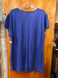 Faded Glory 26/28  Size 4X/4XG Ruched Zip Top  Stylish Blue Women's