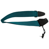 Teal Adjustable Guitar Strap With Black Leather Ends Nylon