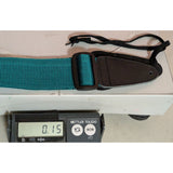 Teal Adjustable Guitar Strap With Black Leather Ends Nylon