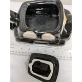 7" Teapot Car VW Bug Inspired Black Taxi Cab Ceramic Gold-Trim OCI Omnibus Taiwan Beetle