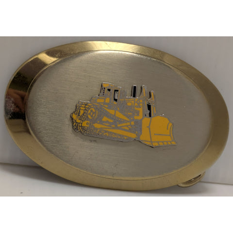 Bulldozer Emblem Metal Belt Buckle Construction Vintage Bull Dozer