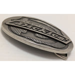 "D" Genuine Dickies Belt Buckle Oval Silver Metal Western Style