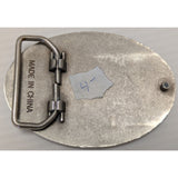 "D" Genuine Dickies Belt Buckle Oval Silver Metal Western Style