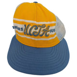 AS-IS UCLA Bruins Large AJD USA Vintage Snapback Trucker Hat Baseball Cap Mesh Adjustable Yellow Blue