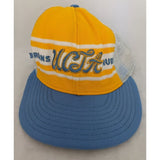 AS-IS UCLA Bruins Large AJD USA Vintage Snapback Trucker Hat Baseball Cap Mesh Adjustable Yellow Blue
