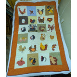 52x72 Chicken Quilt Rooster Hen Blanket Throw Handmade Blocks