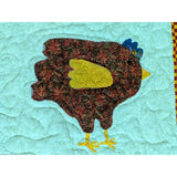 52x72 Chicken Quilt Rooster Hen Blanket Throw Handmade Blocks