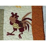 52x72 Chicken Quilt Rooster Hen Blanket Throw Handmade Blocks