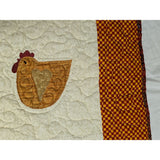 52x72 Chicken Quilt Rooster Hen Blanket Throw Handmade Blocks