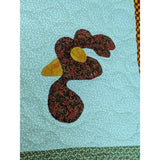 52x72 Chicken Quilt Rooster Hen Blanket Throw Handmade Blocks