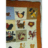 52x72 Chicken Quilt Rooster Hen Blanket Throw Handmade Blocks