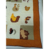 52x72 Chicken Quilt Rooster Hen Blanket Throw Handmade Blocks