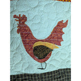 52x72 Chicken Quilt Rooster Hen Blanket Throw Handmade Blocks