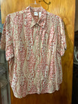 22W Emma James Vintage Linen Floral Short Sleeve Shirt - Size 22W