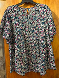 14 Terra & Sky Floral Print Top - Cotton Size OX 14